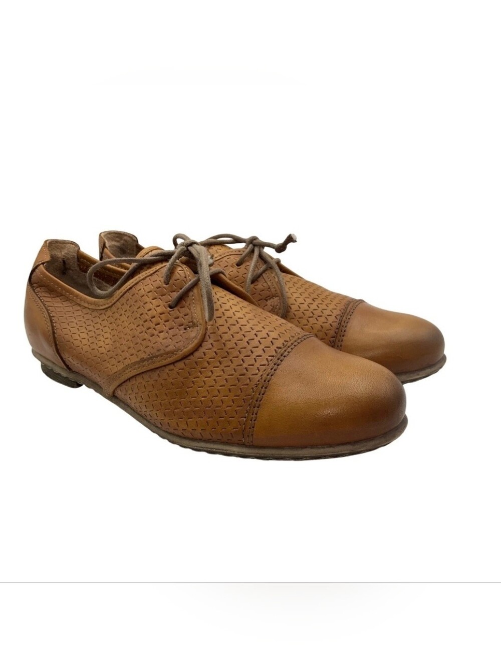 Taos Womens 9-9.5/40Tan Leather Lace-Up Jiminy Oxford Shoes Preppy* Read